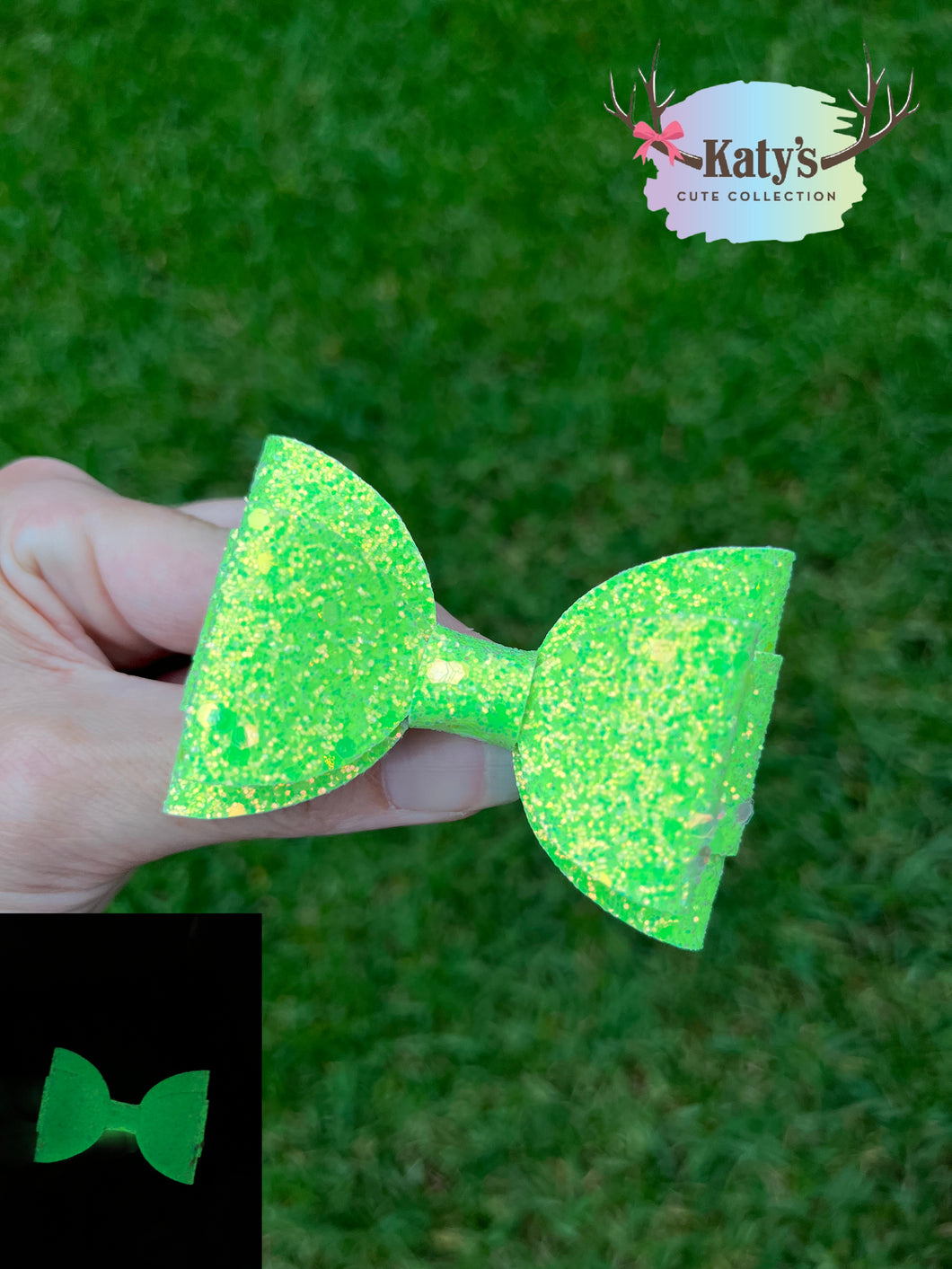 Glowing Green mini bow