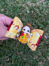 Load image into Gallery viewer, Yellow Princess &amp; Friends mini clay bow
