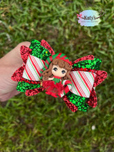 Load image into Gallery viewer, Jingle Bell Girl clay bow

