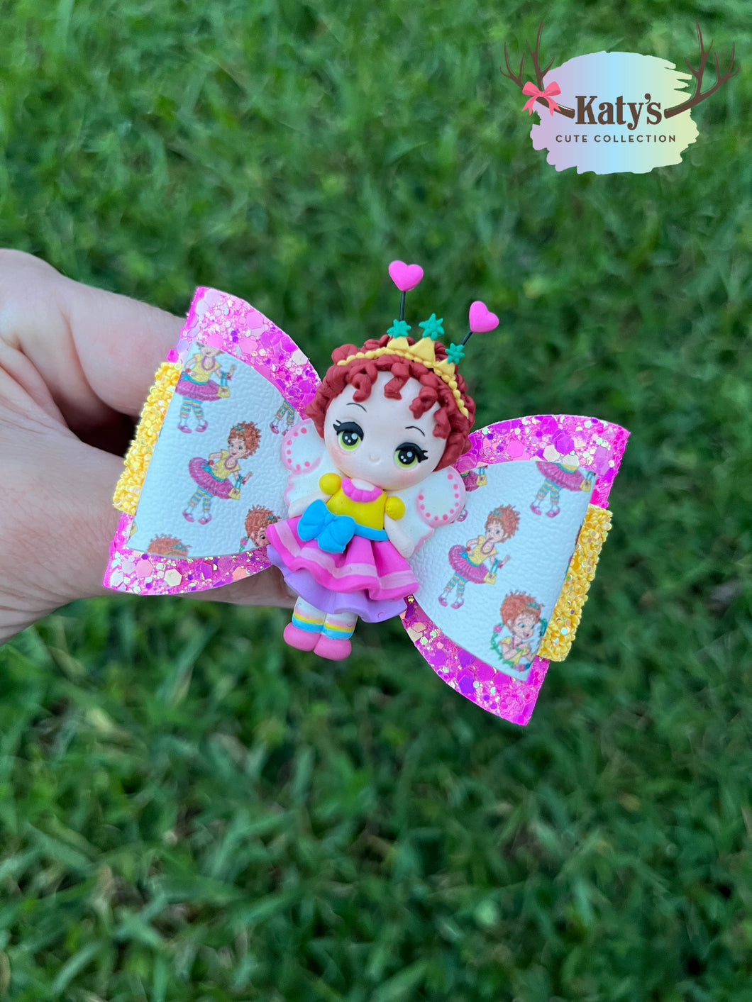 Fancy Girl mini clay bow