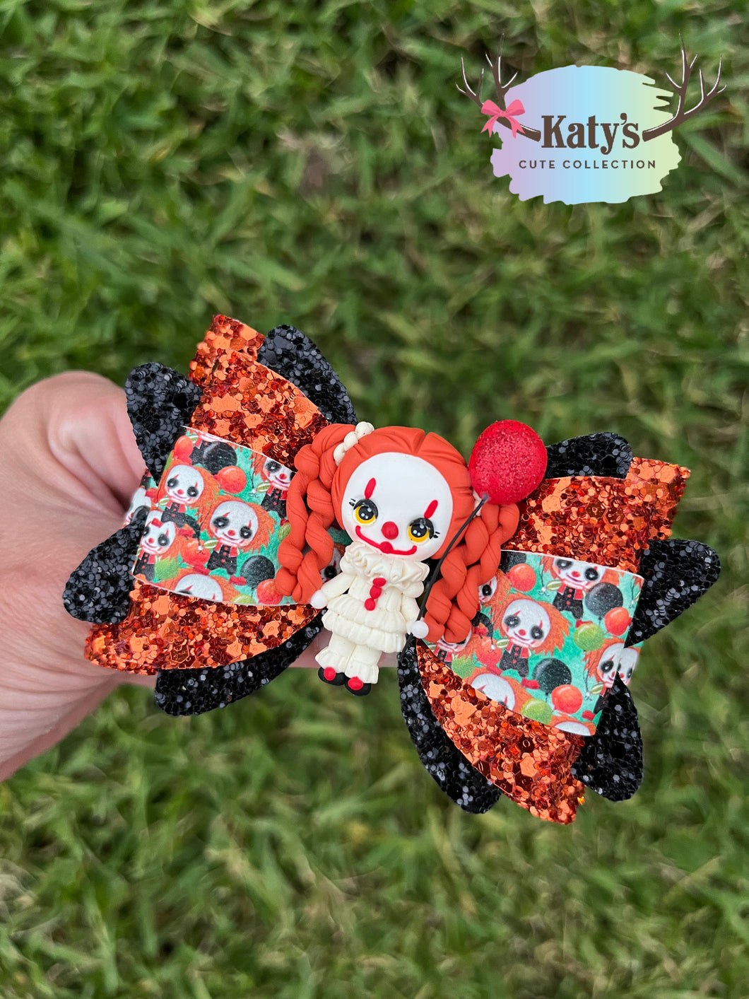 Killer Clown Girl clay bow