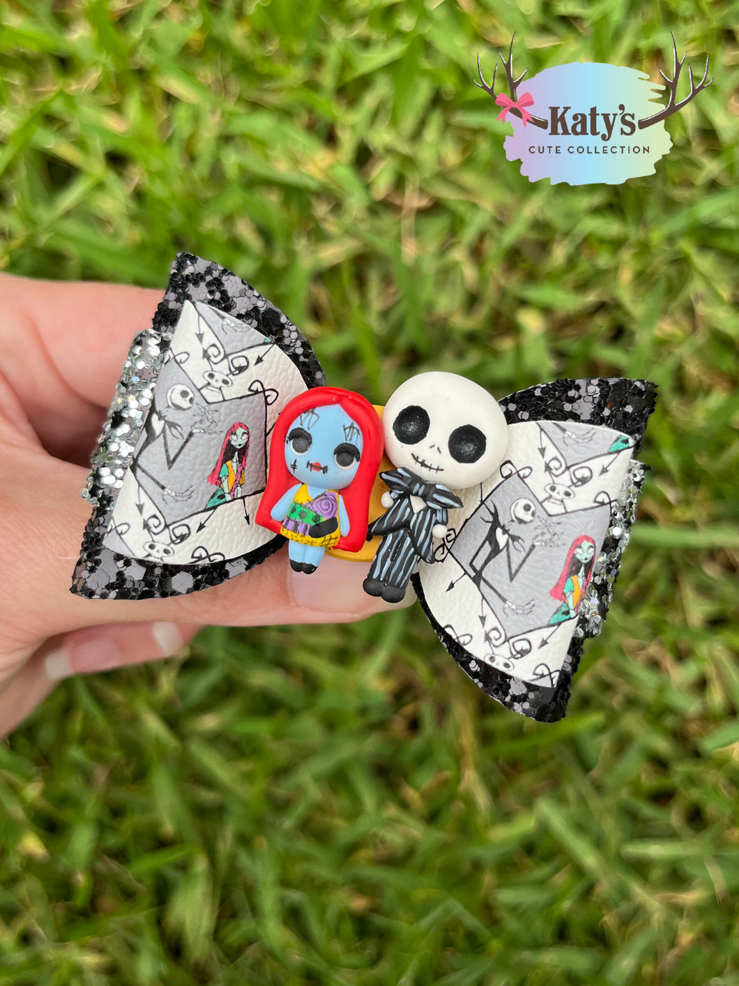 Christmas Couple mini clay bow