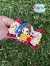 Load image into Gallery viewer, Yellow Princess mini clay bow
