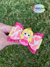 Load image into Gallery viewer, Video Game Princess mini clay bow
