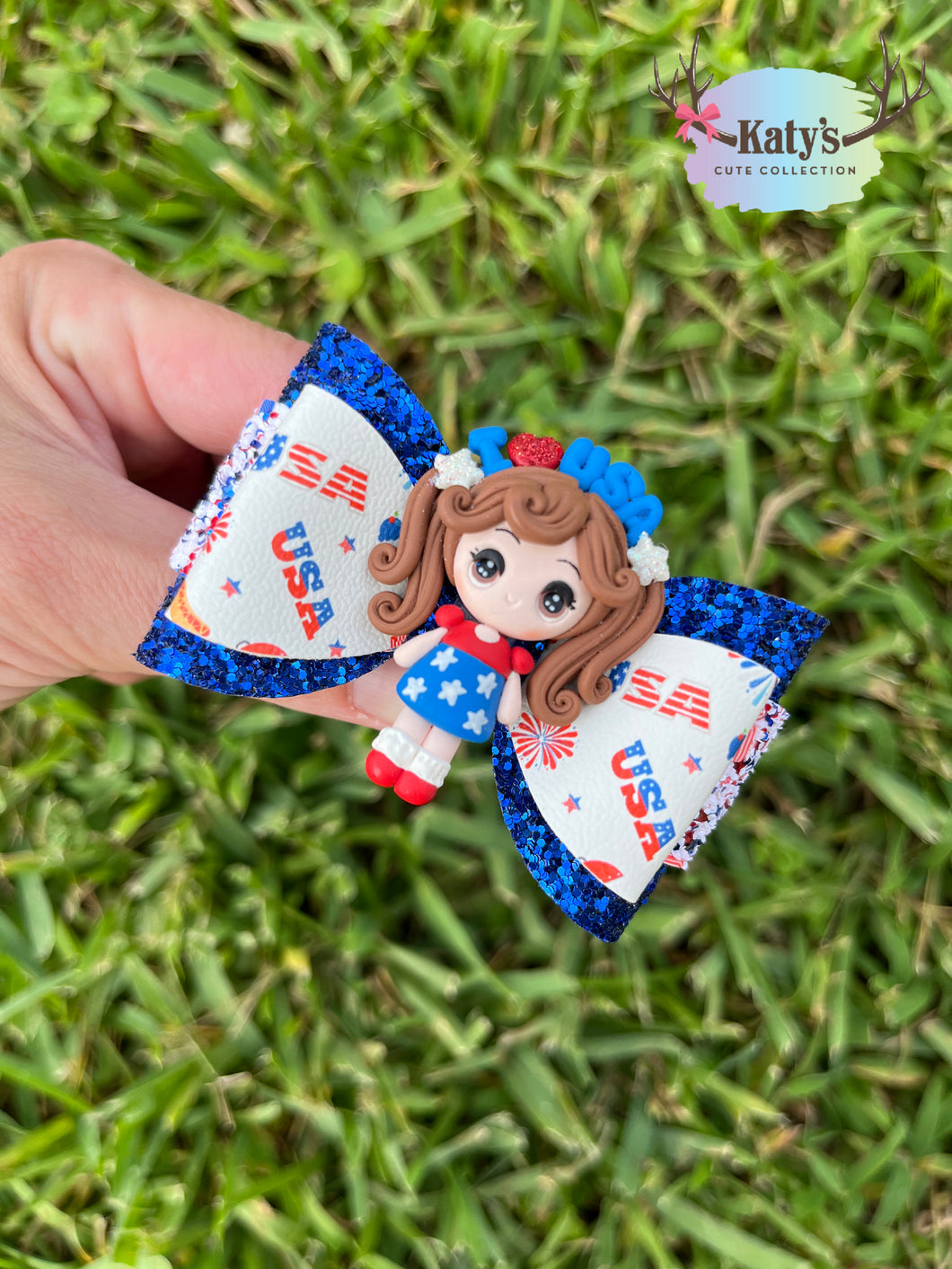 USA Girl mini clay bow