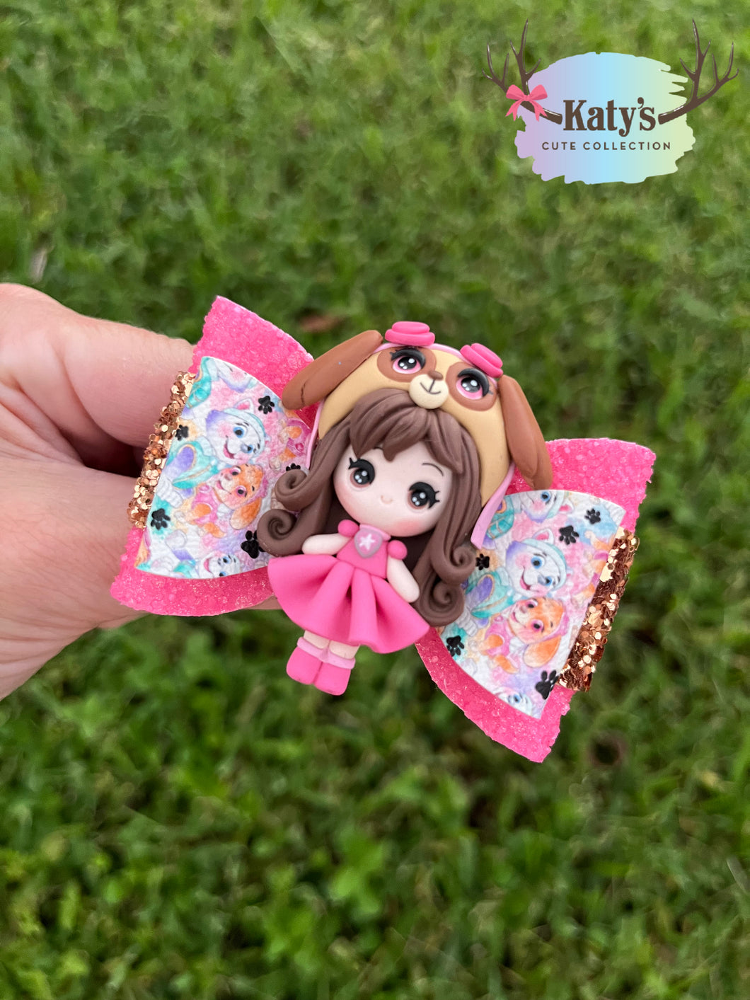 Puppy Patrol Girls mini clay bow