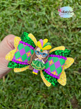 Load image into Gallery viewer, Mardi Gras clay bow
