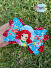 Load image into Gallery viewer, Mermaid Princess clay bow
