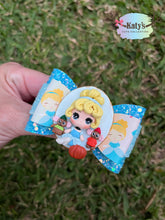 Load image into Gallery viewer, Blue Princess mini clay bow
