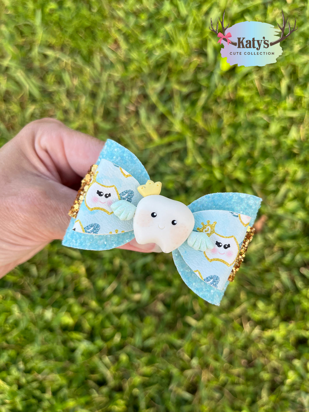 Tooth Fairy mini clay bow
