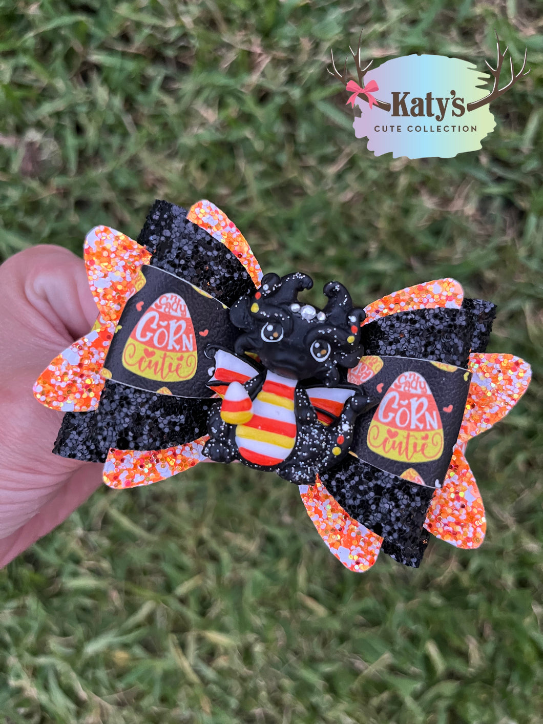 Candy Corn Dragon clay bow