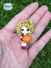 Load image into Gallery viewer, Pumpkin Girl clay bow
