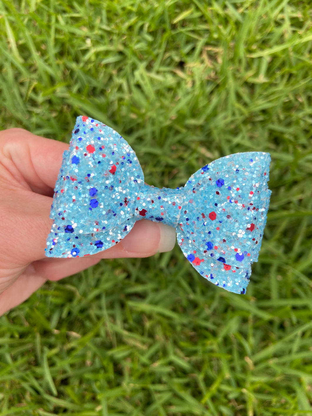 Blue Independence mini bow