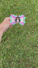 Load and play video in Gallery viewer, Aqua Bunny Ears Girl clay bow
