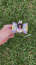 Load and play video in Gallery viewer, Purple Yellow Egg Girl mini clay bow
