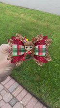 Load and play video in Gallery viewer, Plaid Christmas Mermaid clay bow
