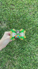 Load and play video in Gallery viewer, Rainbow Gold Girl clay bow
