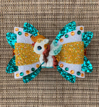 Load image into Gallery viewer, Fall Unicorn clay bow
