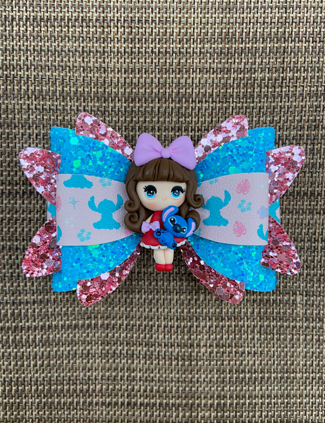Blue Koala Girl clay bow