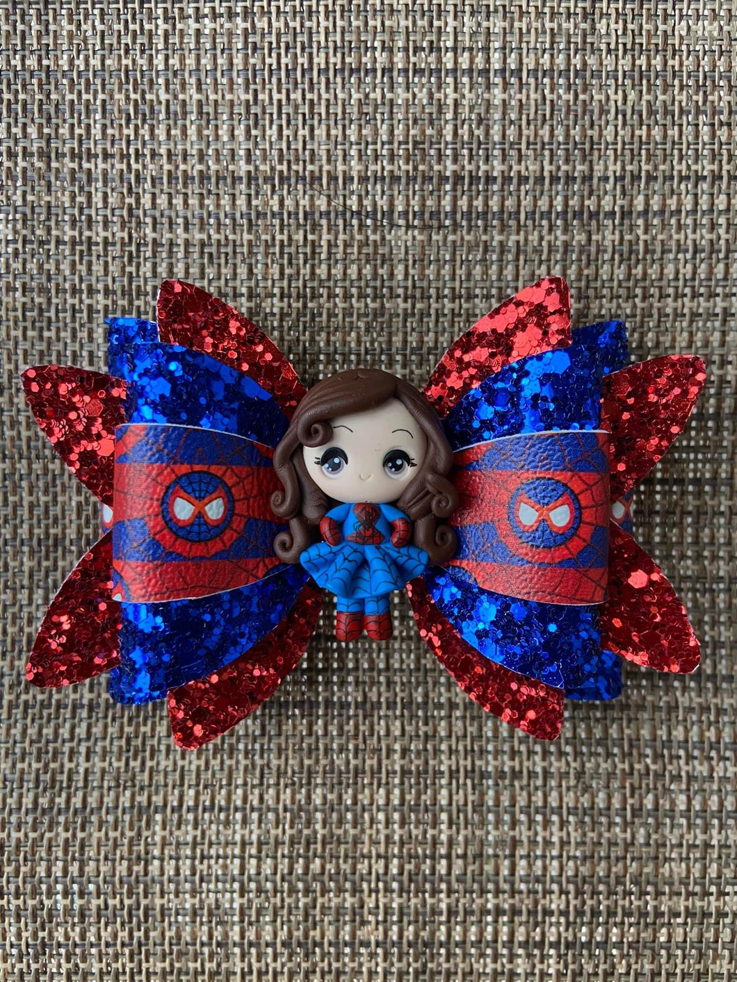 Spider Girl Superhero clay bow