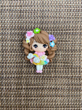 Load image into Gallery viewer, Pastel Rainbow Girl clay bow
