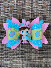 Load image into Gallery viewer, Pink Aqua Bunny Girl clay bow
