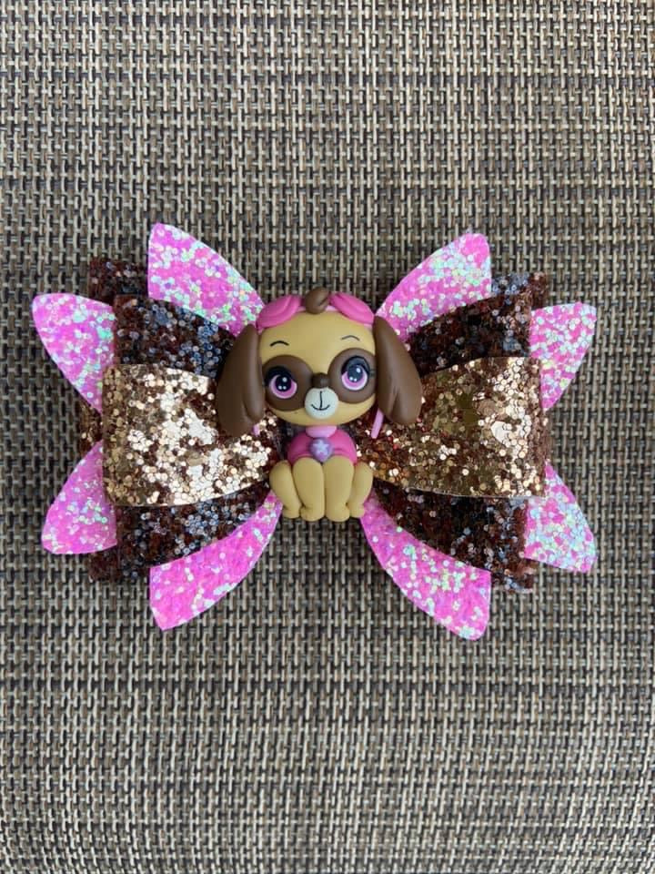 Pink Dog clay bow