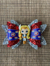 Load image into Gallery viewer, Hammer Superhero Girl clay bow
