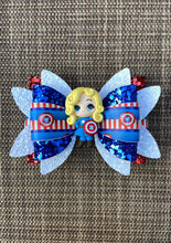 Load image into Gallery viewer, America Superhero Girl clay bow
