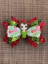 Load image into Gallery viewer, Lil Miss Grinch clay bow

