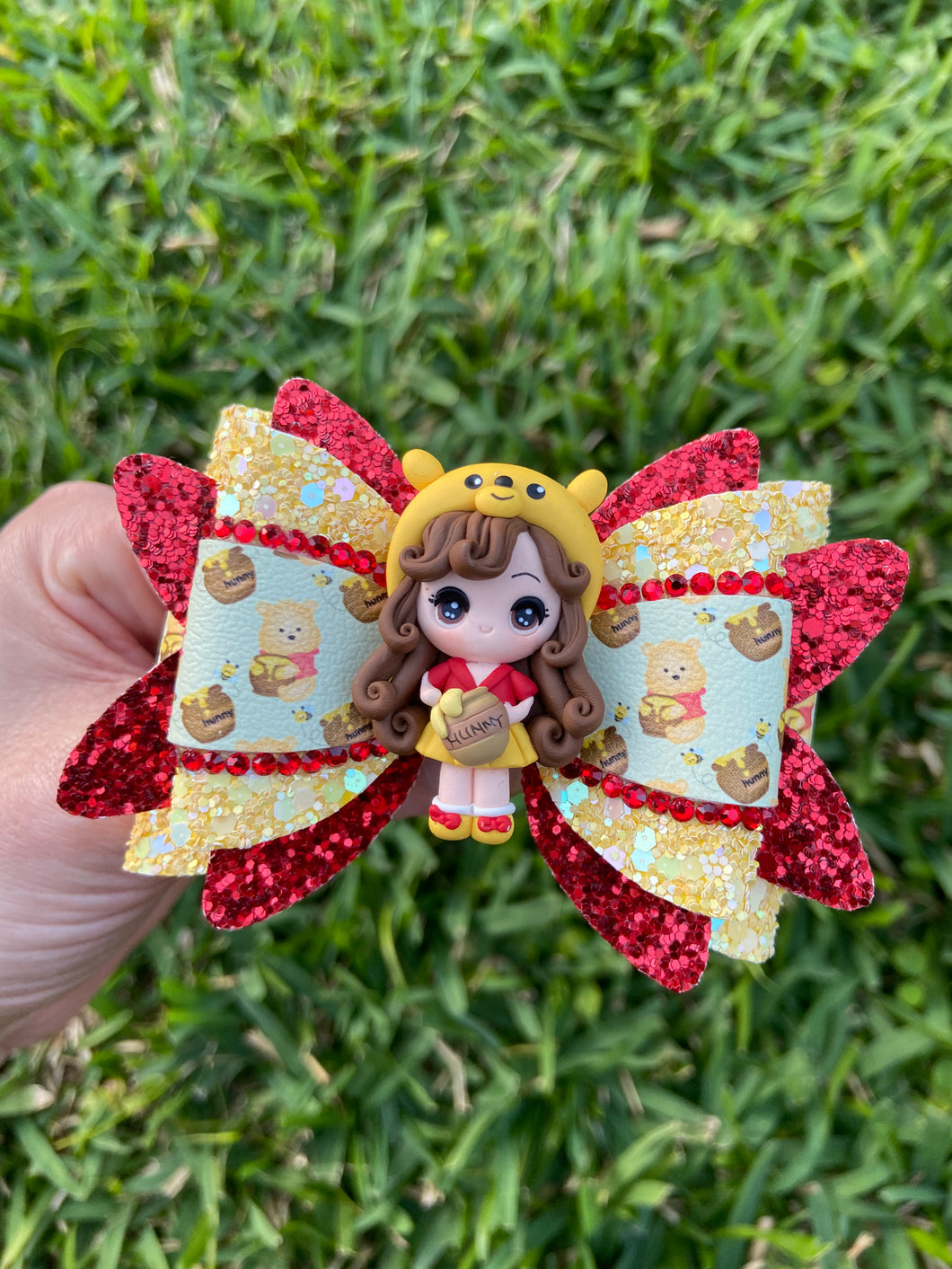 Hunny Bear Girl clay bow